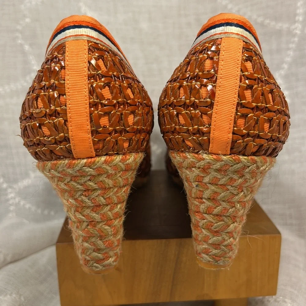 Poetic License London woven leather wedge shoe